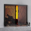 Fire Beauty Fireplace Screen with Hinged Doors Cast Iron Border
