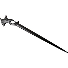 JWL (1) Ebony Handmade Carved 7 Inch Hair Stick Pick Pic Pin Fork - Hawaiian Style