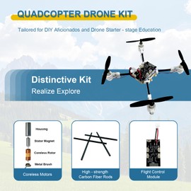 Coreless Motor STEM Drone Kit | Hover Tuning, 3-Speed Modes，One-Touch Takeoff & 3D Flips | Build and Learn Drone Fundamentals for Students & Hobbyists (White)