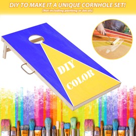 Sportdo 4'x2' Cornhole Set, Both Sides Printed Wood Cornhole Boards with Bags Regulation Size, Outdoor Cornhole Games for Adults, Bean Bag Toss Game for Tournament, Retro Stripes Wood Grain