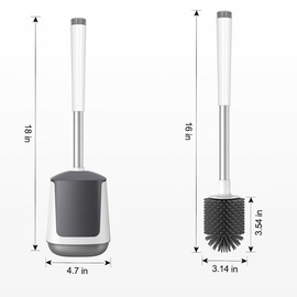 Timotech Escobilla para Inodoro de Silicona con Soporte, Cepillos para Inodoro Automático, Cepillo para Lavar Baño, Cepillo Limpiador de Inodoro Ventilado para Limpieza de Baño