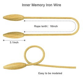 2 Pieces Gold Curtain Tiebacks hooks Hand Knitting Window Holdbacks Holder - DIY Creative Random Modelling European Style Curtain Ropes Drape, Wheat Shape Curtain Clip for Home and Office Decoration