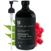 100% Pure Cold Pressed Organic Castor Oil, Glass Bottle 16oz