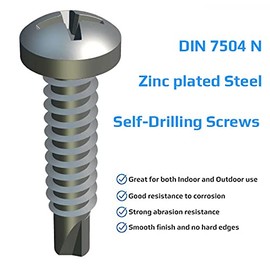 Self Drilling and Self Tapping Pan Head Phillips Screws (Pack of 25) Zinc Plated for Metal Sheets/Roofing Windows Fastening Self-Tapping Self-Drilling DIN7504 N (4.8mm x 16mm)
