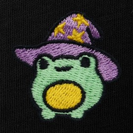 DALIX Sorcerer Frog Embroidered Jogger Pant Soft Fleece Relaxed Fit Lounge Womens in Black M Medium