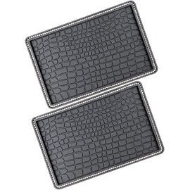 Lurrose Tapetes Antideslizantes para Tablero de Auto 2 Piezas Diseño Convexo Lavables y Resistentes para Uso Interior de Vehículos