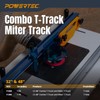 POWERTEC 48" Miter Bar for Table Saw, Crosscut Sled, Router