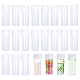 Raiflager 30 Pcs 5ml Plastic Sample Bottles Small Vial Storage Test Tube Small Storage Container Bottle Test Tube Vial for Accessories Parts Small Items Lab Mini Clear Storage Case with Lid