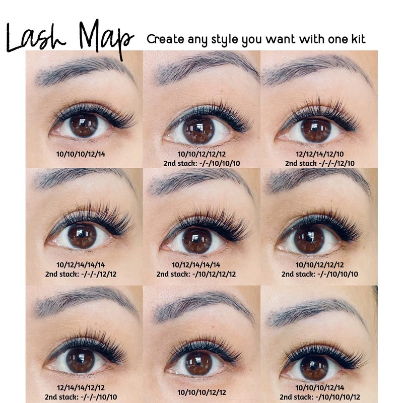 Lash Clusters Individual Sizes, Classic Style, DIY Eyelash Extensions (12mm)