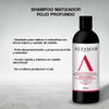 Shampoo Matizador Rojo Profundo Alfamar Para Intensificar Tonos Rojos, Cobrizos,