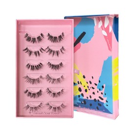 SY SHUYING Wispy False Eyelashes – Natural Fairy Cat Eye Look, Long Strip & Doll - Like Manga Style, 6 Pairs C Curl Lashes Pack