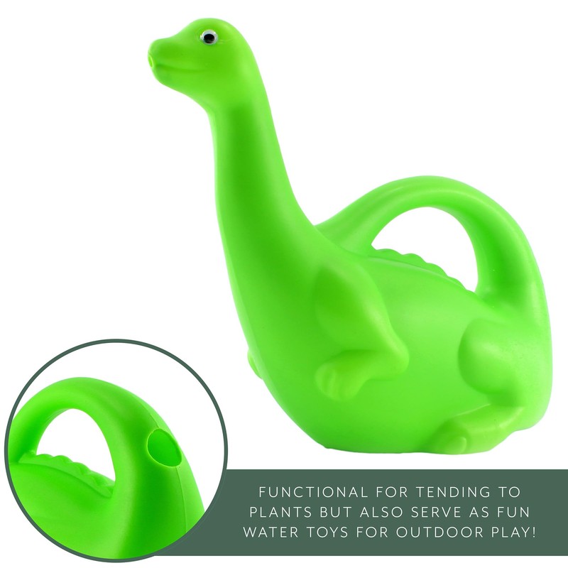 Cornucopia Brands Green Dinosaur Watering Can; Novelty Plastic Waterer Toddler-Friendly