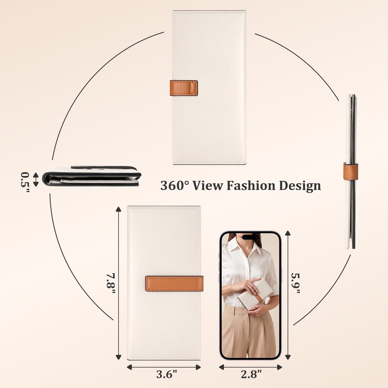 Mayski Slim RFID Blocking Clutch Wallet for Women Bifold Credit