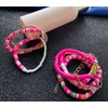 SINLOV 8Pcs Boho Layered Clay Bead Bracelet Set Eyeball Simle