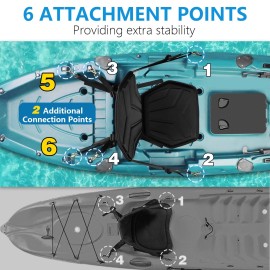 Hlogree 6-Point Attachment - Thick Padded Kayak Seat Cushion with Back Support,Extra ...