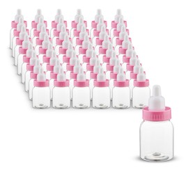 MT Products Pink Pink Baby Bottles 3.5" - Perfect for Baby Shower Giveaways (Pack of 48) - Including the Cover