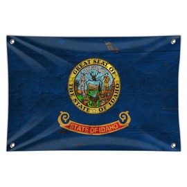 Rustic Idaho State Flag Distressed USA Home Business Office Sign
