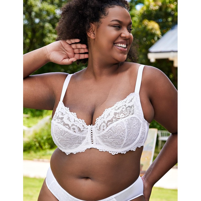 Wingslove Sujetador balconette sin relleno de cobertura completa para mujer,