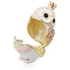PIEARTH EX438-1 Pink Crown Owl Jewelry Box, Zinc