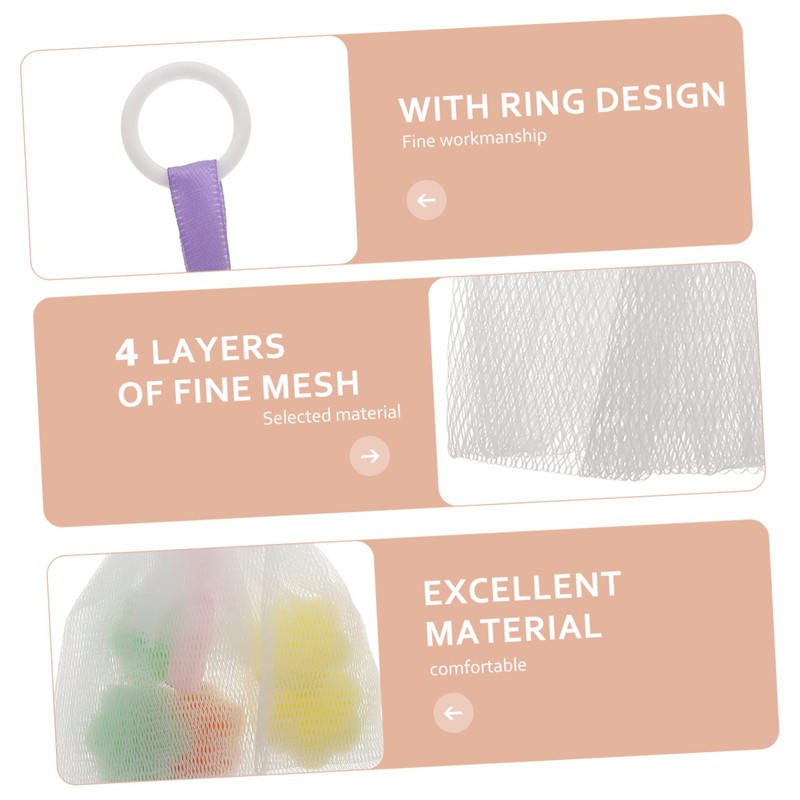 WOONEKY Handmade Soap Pouch for Bath Shower Cleansing Foaming Net
