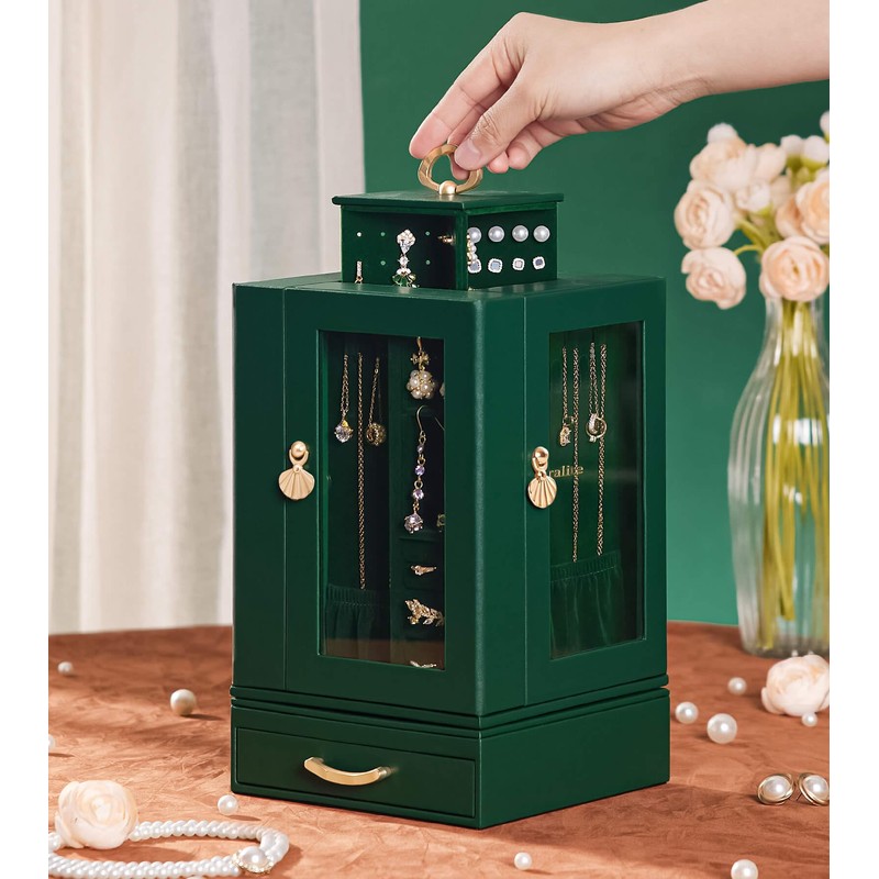 Enthralite Jewelry Box large for Dresser: Women Necklace Ring Storage