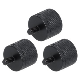 QUARKZMAN 3 Piece Microphone Stand Adapter, 1/4 Female Thread to M5 Male Thread Screw Adapter Aluminum Alloy for Microphone Tripod Mount (Black)