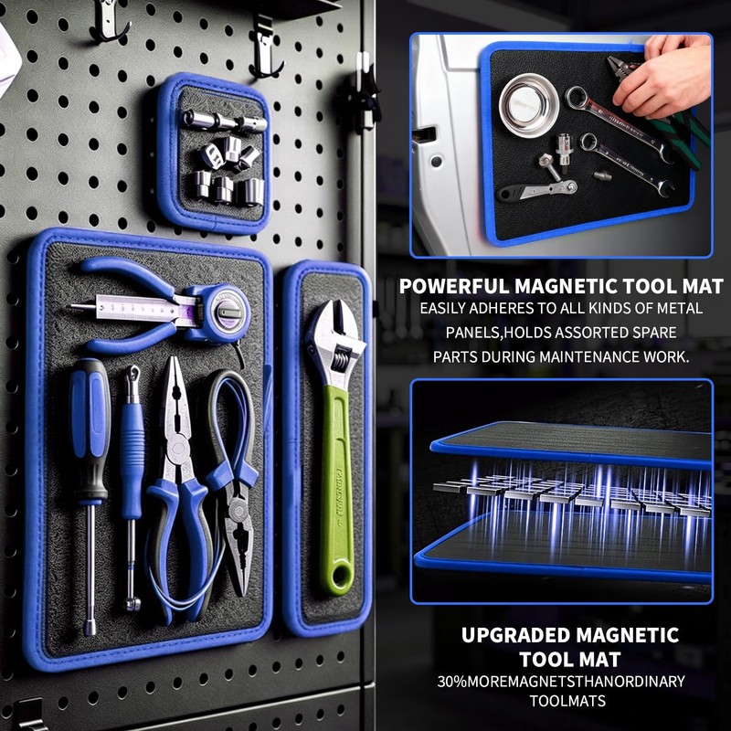 faxhool 3 PCS Magnetic Tool Mat, PVC Flexible Magnetic Organizer