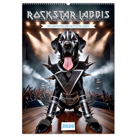 Rockstar Labbi (Wandkalender 2026 DIN A2 hoch), CALVENDO Monatskalender: Musikalische Labradore (CALVENDO Tiere)