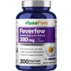 Feverfew, Non-GMO, Vegan, 380mg, 200 Veggie Capsules - 200 Servings
