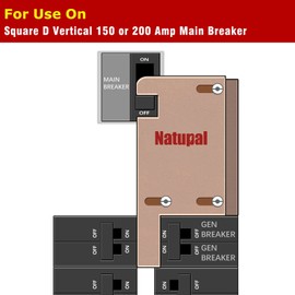 Natupal Generator Interlock Kit Compatible with Square D Vertical Main 150 or 200 amp Breaker,3 1/4 to 4 Inch Spacing Between Main and Branch Breaker