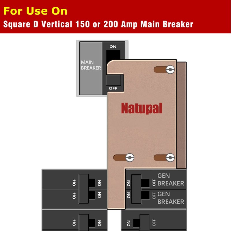 Natupal Generator Interlock Kit Compatible with Square D Vertical Main