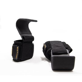 HOSSTILE Padded Lifting Hook (Pair) – Durable Steel Hook, Non-Slip Coating, 7mm Neoprene Wrist Pad, Adjustable 17.5" Strap, Grip Support for Powerlifting, Bodybuilding & Gym Workouts