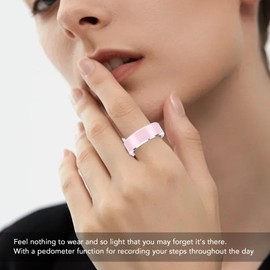 Smart Ring Health Tracker, Wearable Fitness Tracker Ring for Sleep Steps Calories, IP68 Water proof Smart Ring with Charging Case, for Men Women (Size 8)