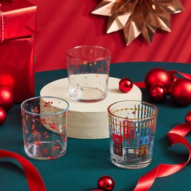 KARACA New Year Drinking Glasses, 380ml Clear Water Glasses, Stylish Kitchen Glassware, Ideal Everyday Use, 3-Piece