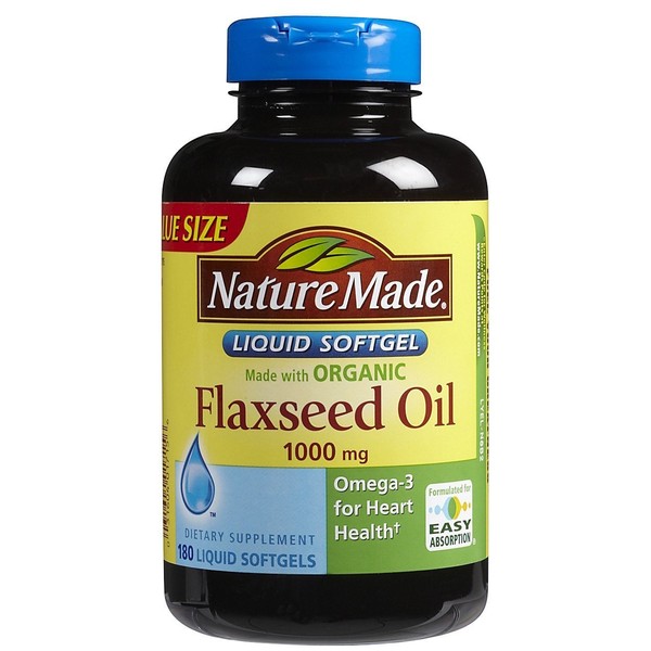 Nature Made Flaxseed Oil 1,000 mg Softgels, 180 ct