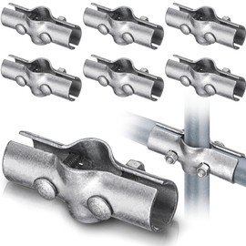 MorningRo 6 Pack 1-5/8" Line Rail Clamp for Chain Link Fence, Chain Link Fence Parts, 3 Way Cross Pipe Clamps Cross Grid Pipe Connector Clamps with Bolt Parts