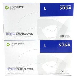Premier (Lot of 2) PremierPro Plus 5064 Chemo-Tested Nitrile Exam Gloves Size L 200 ct
