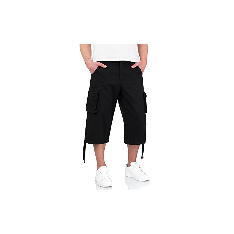 Surplus Trooper Legend 3/4 Mens Cargo Shorts, Black, L