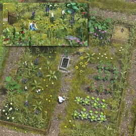 Busch 1223 Wild Flower Garden HO Scenery Scale Model Scenery