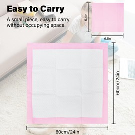Dogs and Puppy Pee Pads with Leak-Proof Design and Quick-Dry Surface, 5 Pack Pink Disposable Pads for Incontinence Adults, 24 x 24 Inch Super Absorbent Waterproof for Dogs Potty Training