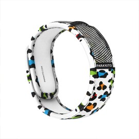 PARA'KITO Mosquito Insect & Bug Protection Wristband - Mosquito Stickers, Bug Spray Alternative - Summer Essentials, Beach Accessories, Hiking, Camping Essentials - w/Essential Oils (Leopard White)