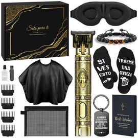 Cesta de Regalo Personal Hombres,Regalos de Cumpleaños Únicos para Hombre, Papá, Esposo y Novio,Ideas Divertidas Regalos de Agradecimiento para Hombre,con Cortadora de Pelo,Máscara de Ojos 3D, para Navideño y Aniversario