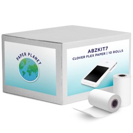 Thermal Paper for Clover Flex by Paper Planet | Credit Card Receipt Paper Rolls Compatible with Clover Flex POS models C400 C401 C403 C405 C406 | 10 Rolls