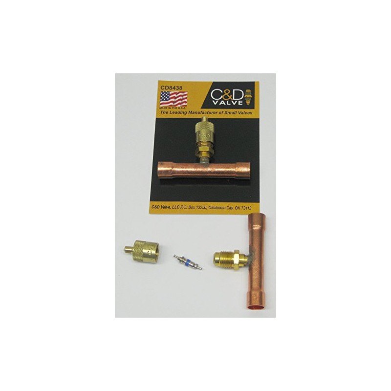 C&D CD8438/2 tee with 1/4" m. Flare Access on 3/8"