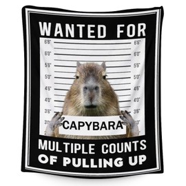 Capybara Blanket Gifts - 50x40 Inches Cute Throw Blanket for Kids, Girls & Boys - Black Soft Plush Blankets for Crib, Couch & Travel