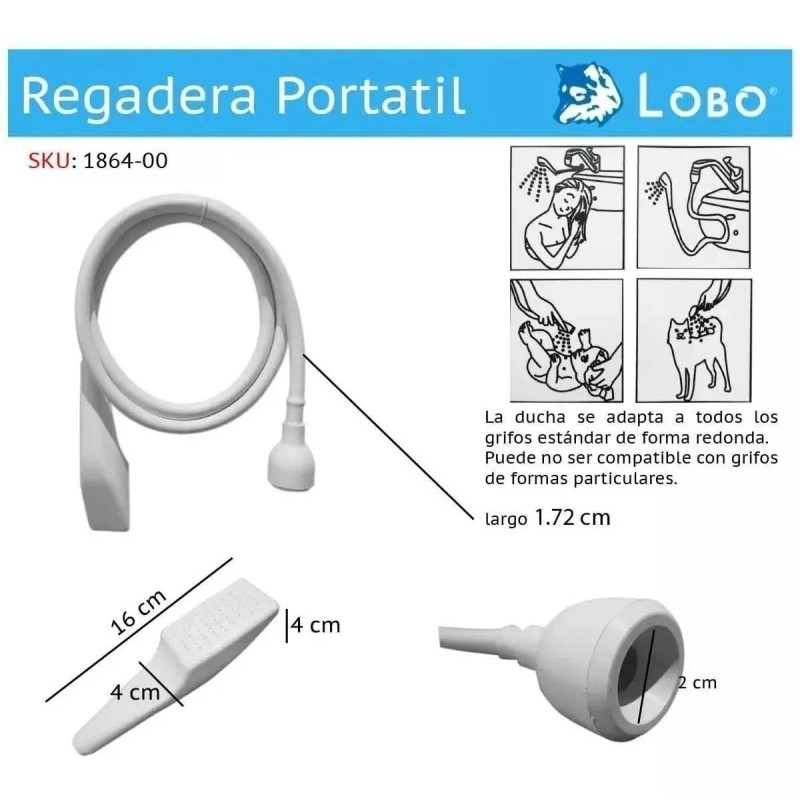 Lobo Regadera Portátil, Flexible Para Lava Cabezas De Estética
