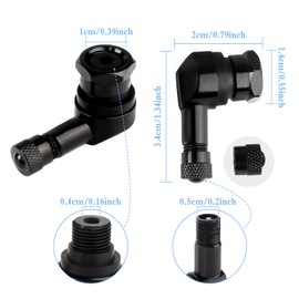 4 Pcs Tire Valve Stem, 90 Degree Angled Tyre Valve Extension, Tire Valve Cover Adapter for Car Motorcycle Bike Scooter