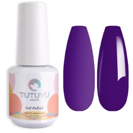 TUTUYU Charming Purple Gel Nail Polish, 0.51 Fl Oz UV/LED Soak Off Deep Violet Gel Polish for Manicure Salon or DIY Nail Art at Home - GP0110