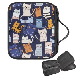 Fuojuvelie Cat Crochet Hook Case for Various Knitting Big Capacity Knitting Needle Case with Handle Crochet Accessories Easy to Carry (Bag Only)