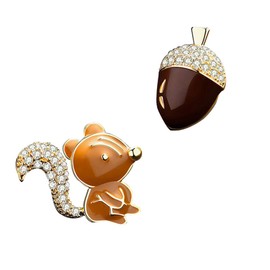 SAFIGLE 2 Pairs of Squirrel Stud Earrings S925 Silver Earrings Diamond Earrings Squirrel Jewellery Irregular Stud Earrings Silver Stud Earrings Diamond Earrings Earrings Earrings, Alloy Steel, No